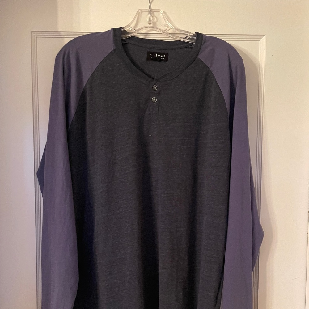 Velvet two toned Henley